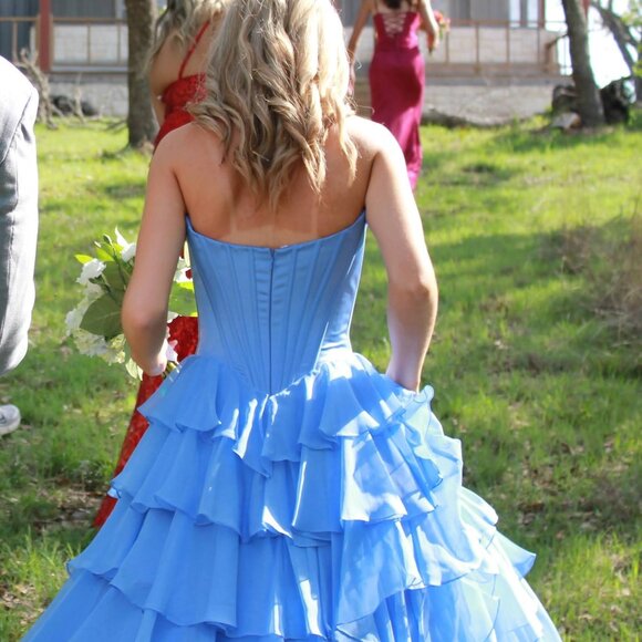 Periwinkle Sherrie Hill Formal with Ruffles - Picture 4 of 4